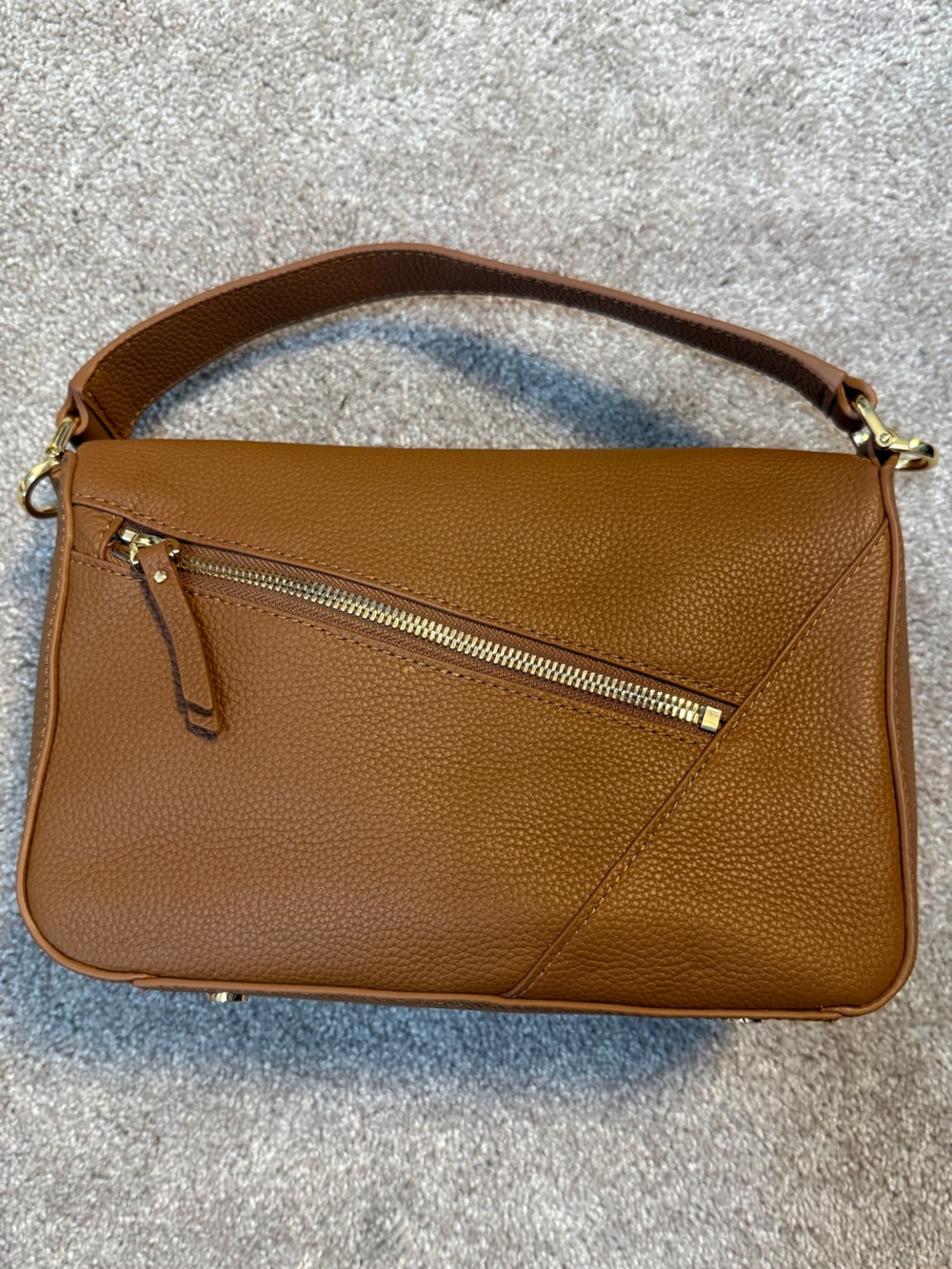 Quince Sabine Crossbody Convertible Leather Bag in Cognac - Picture 13 of 16